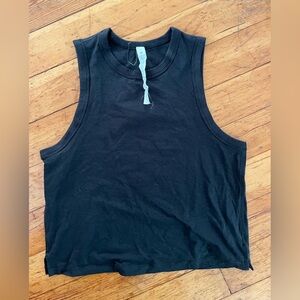 Lululemon classic fit cotton blend tank size 4 black